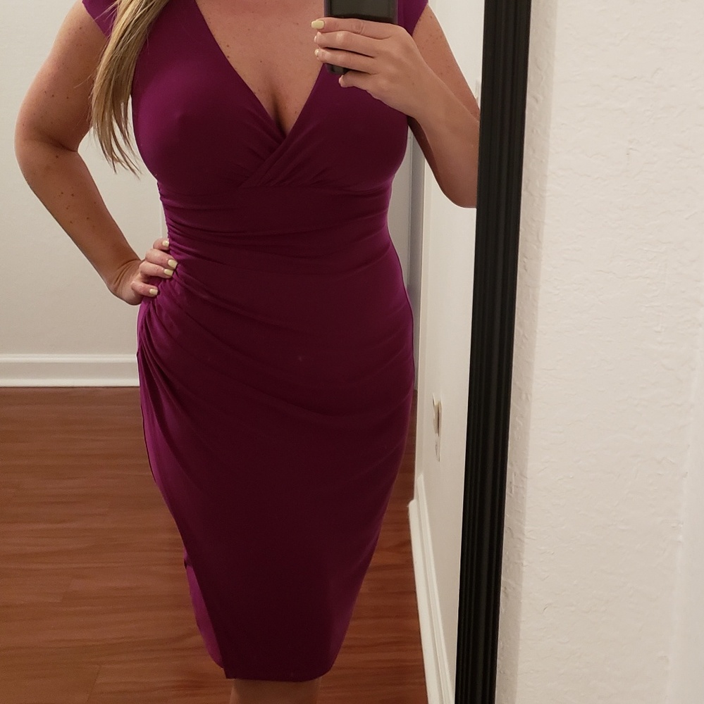 Ralph Lauren midi dress waist ruched